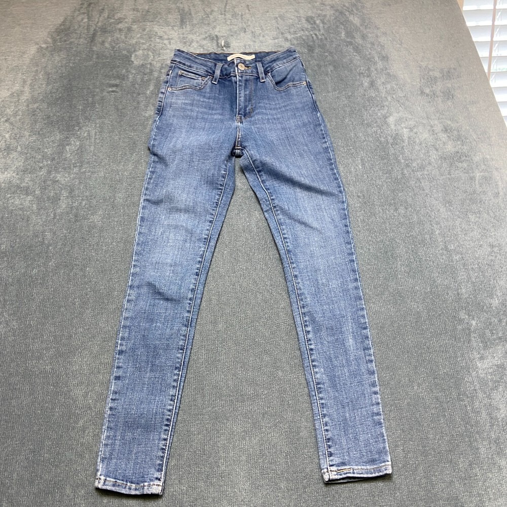 Levi's 721 High Rise Super Skinny Leg Jeans Women 25x28 Blue Denim Comfy Zip Fly